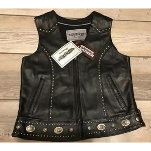 Leather conco vest